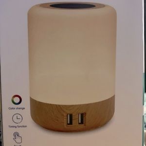 Bedside lamp with USB ports